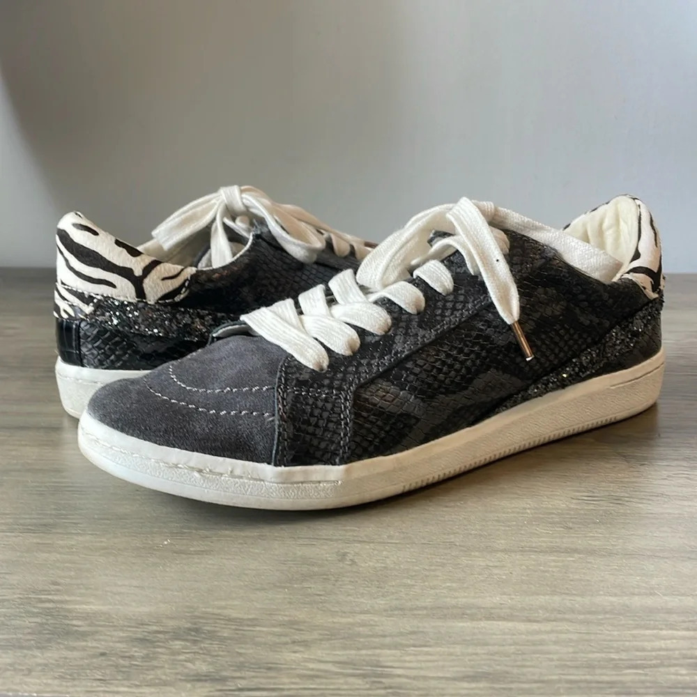 Dolce Vita, animal print, snakeskin, and suede sneaker, great condition, size 9